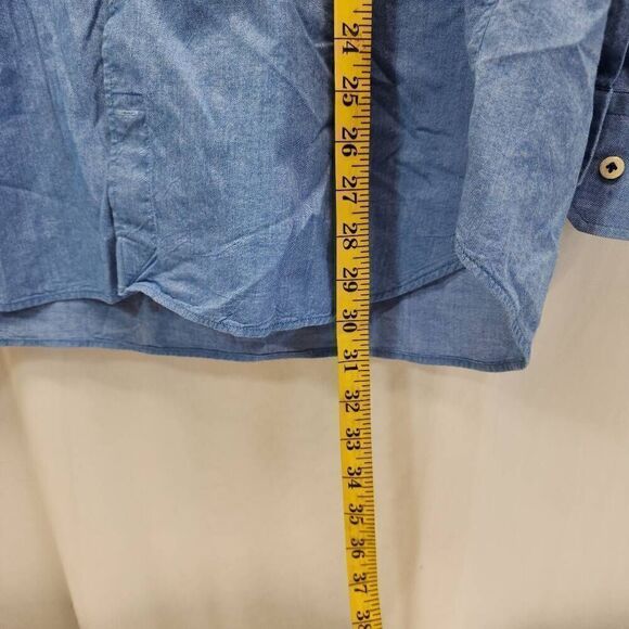 Peter Millar Size XL Long-Sleeve Button Up Blue 100% Cotton Men's Shirt S - Picture 4 of 7